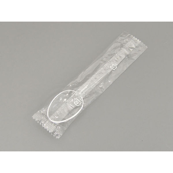 アサヒ徳島 テイクアウト用スプーン 丸中 B 透明 袋入　6000枚(100枚×60) 00193975（直送品）