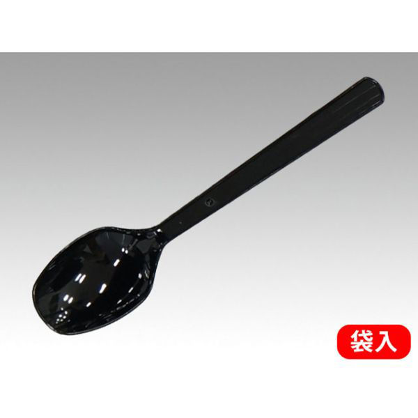 アサヒ徳島 テイクアウト用 スプーン#160 黒 単袋入　3000枚(100枚×30) 00355712（直送品）