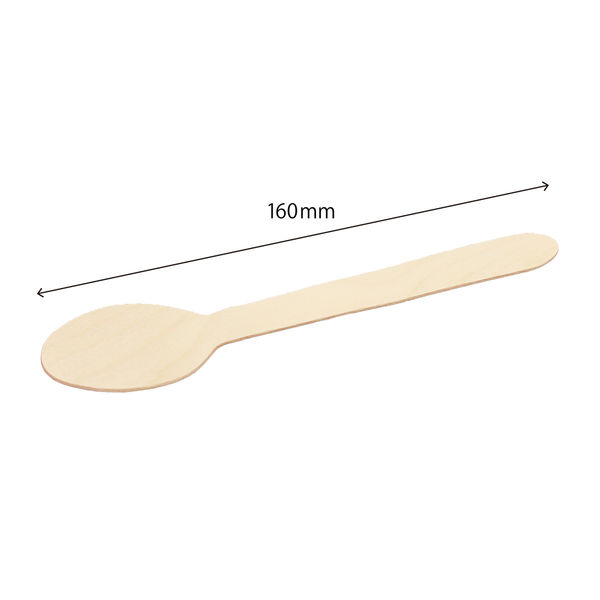 中村 木製 スプーン 160mm 裸 100本入 50点 00653697 1セット(50点入)（直送品）