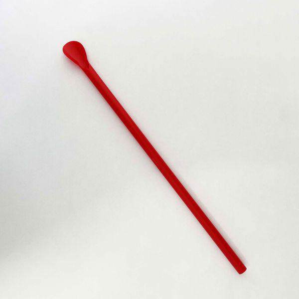 羽柴化成工業 スプーンストロー φ7×210mm 裸 赤　10000枚(500枚×20) 17s721r（直送品）