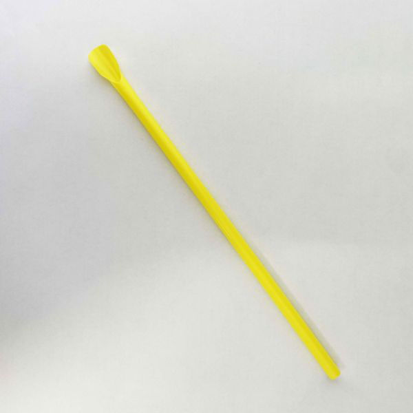 羽柴化成工業 スプーンストロー φ7×210mm 裸 黄　10000枚(500枚×20) 17s721y（直送品）
