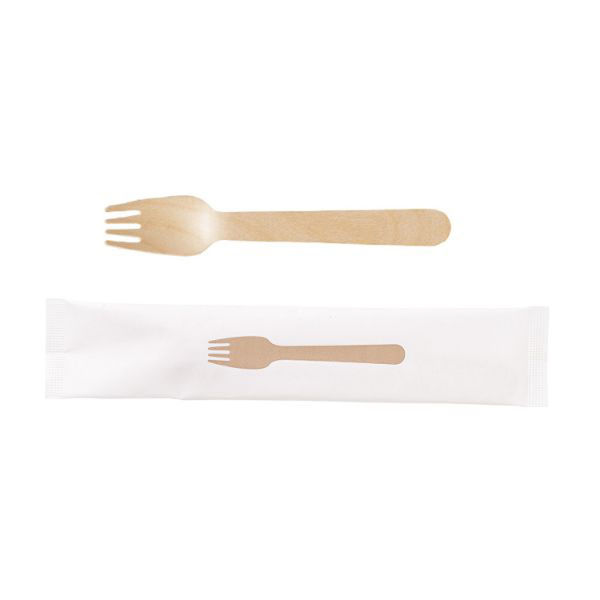 やなぎプロダクツ カトラリー 紙完封木製フォーク16cm 100本入 30点 Y-196 1セット(30点入)（直送品）