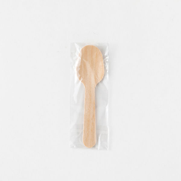 アサヒグリーン カトラリー　木製スプーン85 透明単袋　10000枚(100枚×100) 10054000（直送品）
