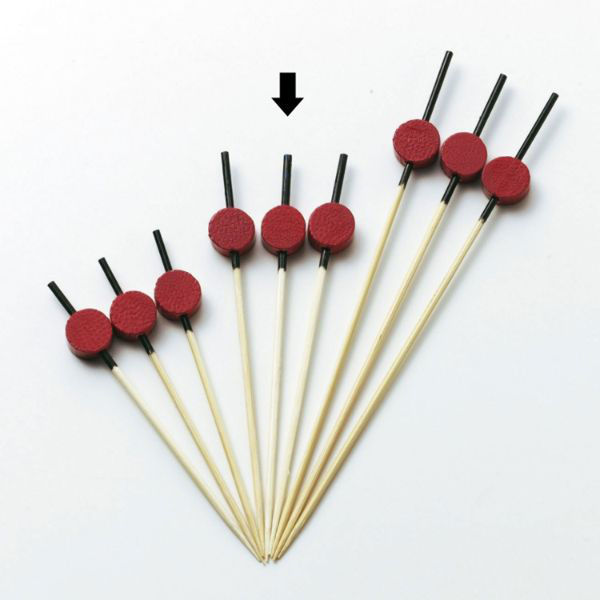 神堂 竹かご かんざし串(赤) 7.5cm 100本入 1点 08161（直送品）