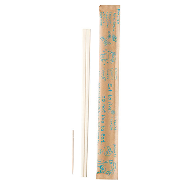 九州紙工 箸 クラフトカフェ完封箸 ブルー【weeco】 4000枚(100枚×40) CF-2 1セット(4000枚(100枚×40)入)（直送品）