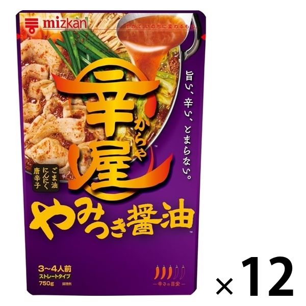 ミツカン 辛屋 やみつき醤油鍋つゆ ストレート 12個 - アスクル