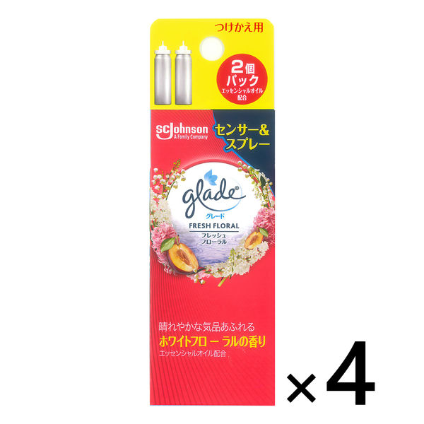 グレード 消臭 センサー＆スプレー フレッシュフローラルの香り 付け替え用 18ml (2本入×4個) 詰め替え 芳香剤 消臭剤 ジョンソン