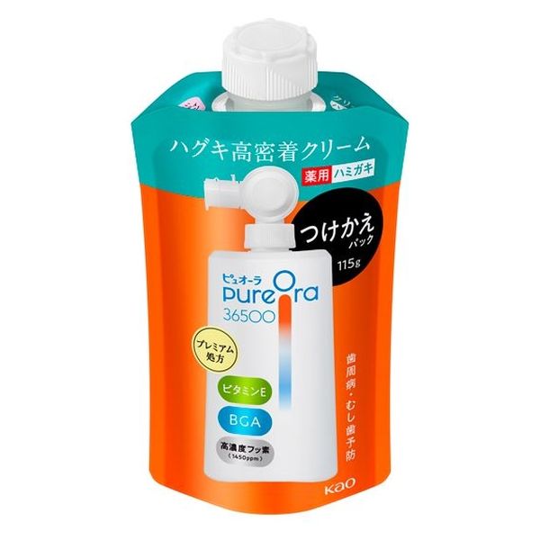 ピュオーラ PureOra36500 歯磨き粉 薬用ハグキ高密着クリームハミガキ つけかえ用 115g 1個 花王