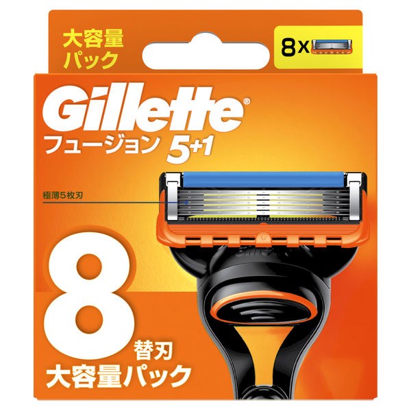 ジレット（Gillette）髭剃り フュージョン 5+1 極薄5枚刃 替刃8個入 