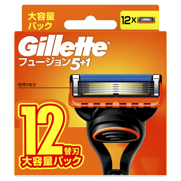 ジレット（Gillette）髭剃り フュージョン 替刃12個入 カミソリ 男性用 