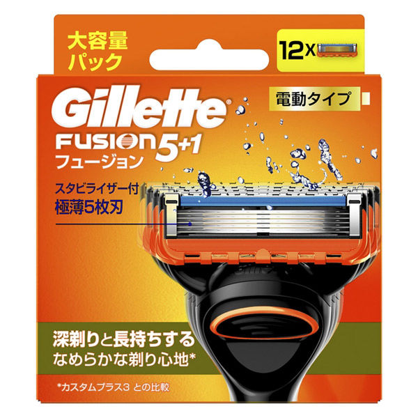 ジレット（Gillette）髭剃り フュージョン 電動タイプ 替刃12個入