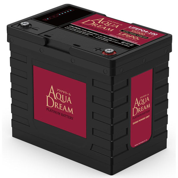 AQUA DREAM リン酸鉄リチウムイオンバッテリー LifePO4 産業用途 S12100 LIFEPO4-100 1個（直送品） - アスクル