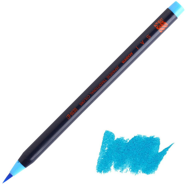 あかしや カラー筆ペン 水彩毛筆「彩」露草色 CA200-29 5本（直送品）