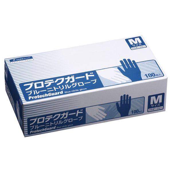 日本製紙クレシア プロテクガードグローブ/小箱単位 69321 ブルーニトリルグローブ Mサイズ100P  1セット(1000枚:100枚×10BOX)（直送品）