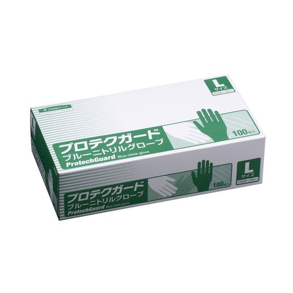 日本製紙クレシア プロテクガードグローブ/小箱単位 69331 ブルーニトリルグローブ Lサイズ100P 1セット(1000枚:100枚×10BOX)（直送品）
