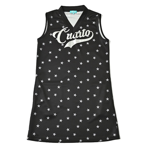 クアルトユナイテッド 星柄箔プリントVネックワンピース　BLK　L M3467 1点（直送品） 7,635円