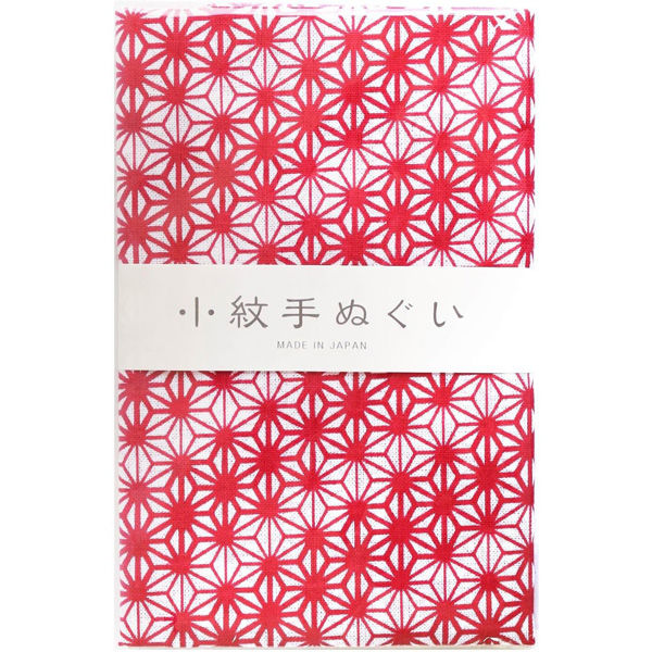 日本紐釦貿易(Nippon Chuko) NBK 小紋手ぬぐい 麻の葉 エンジ 33×90cm MYM33470 手芸・ハンドメイド用品（直送品）
