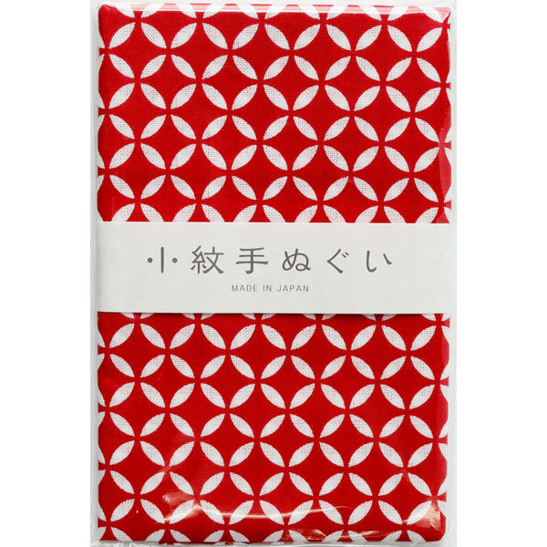 日本紐釦貿易(Nippon Chuko) NBK 小絞手ぬぐい 七宝 33×90cm 赤 MYM33476　10枚セット（直送品）