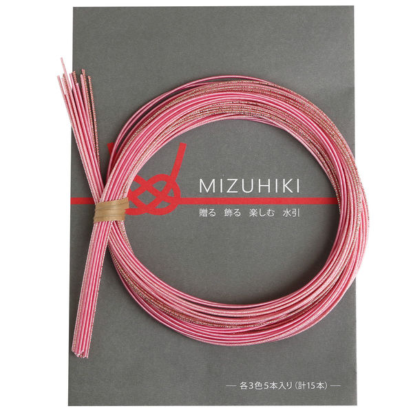 Piece MIZUHIKI 水引アソートセット リーフレット付 3色各5本入 桜 PHC-100-5　3個セット（直送品）