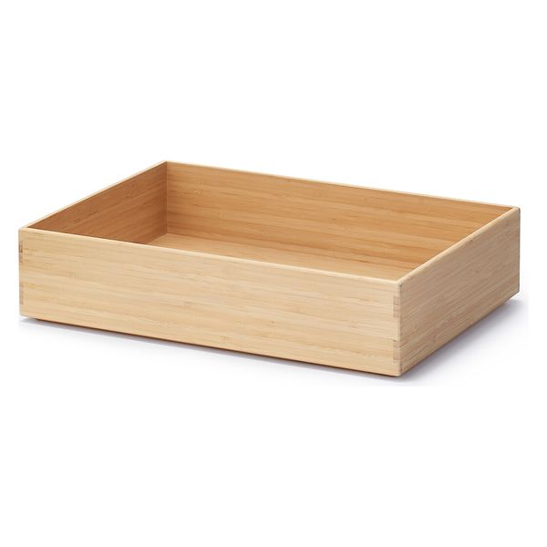 無印良品 重なる竹材長方形ボックス 小 約幅37×奥行26×高さ8.5cm 良品