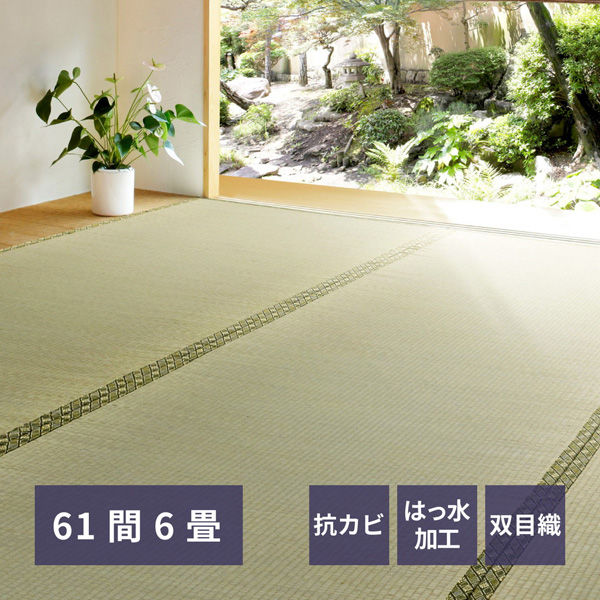 【玄関渡し】 萩原 い草カーペット　備前（びぜん）　61間6畳  277×370cm（直送品）