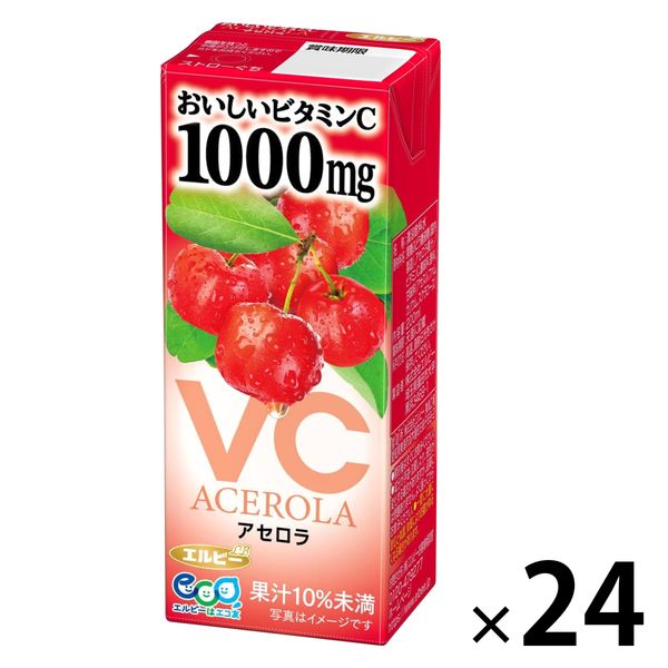 【アウトレット】エルビー おいしいビタミンC アセロラ 200ml 1箱（24本入）パック飲料　紙パック　アセロラドリンク