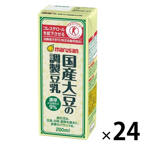 トクホ・特保】マルサンアイ 国産大豆の調製豆乳 200ml 1箱（24本入