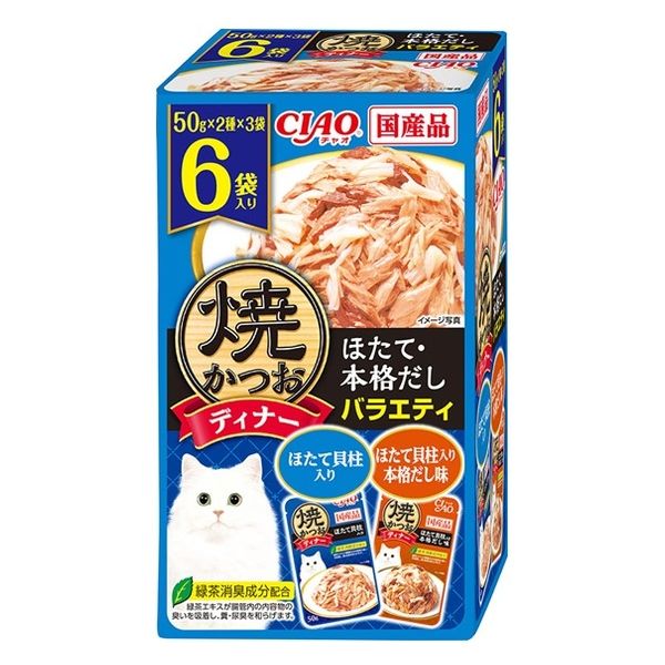 いなば チャオ 焼かつおディナー パウチ 6袋入り ほたて・本格だし