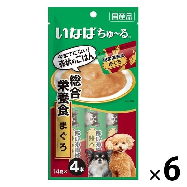 いなば ちゅーる 犬 総合栄養食 まぐろ 国産 14g×4本 6袋 ちゅ