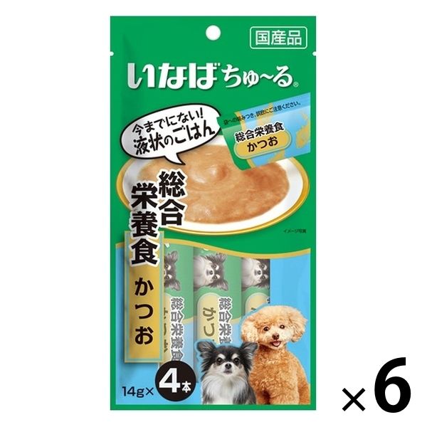 いなば ちゅーる 犬 総合栄養食 かつお 国産 14g×4本 6袋 ちゅ~る