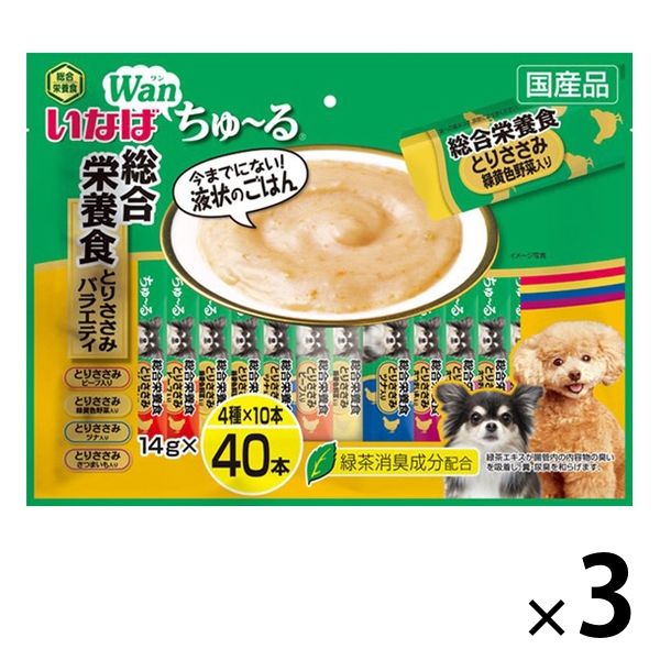 いなば ちゅーる 犬 とりささみバラエティ 総合栄養食 国産 14g×40本 3