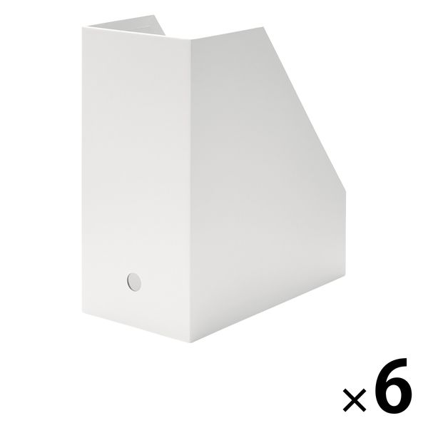 無印良品 硬質紙スタンドファイルボックス ワイド A4用 ホワイトグレー 約幅15×奥行27.6×高さ31.8cm 6個 良品計画