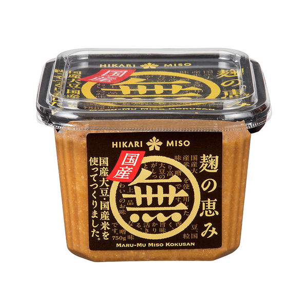 ひかり味噌 マル無 国産 750g 1個