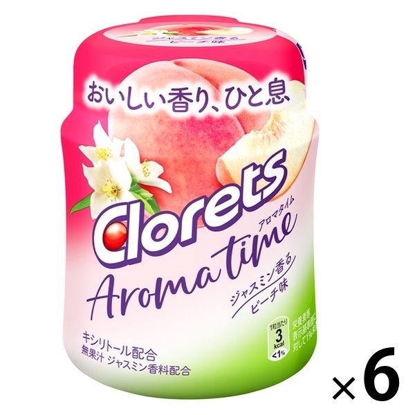 クロレッツ AROMATIME ジャスミン香るピーチ味ボトル 6個 モンデリ-ズ ガム