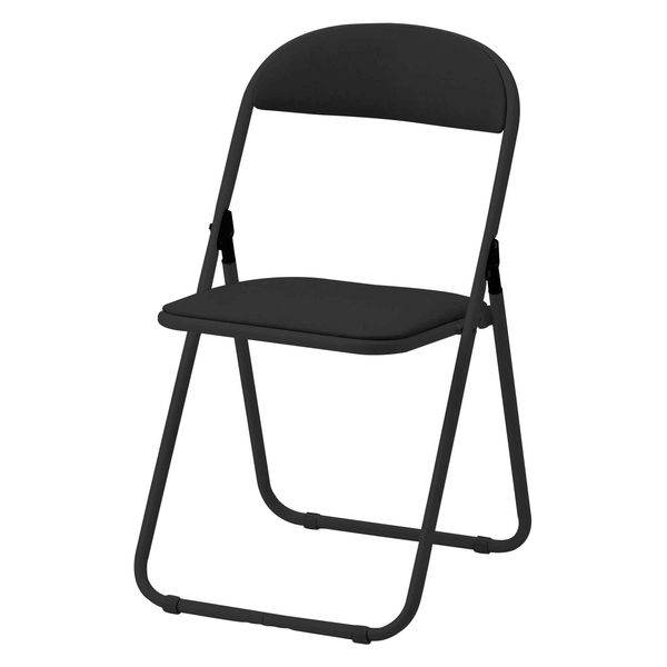 TOKIO 折りたたみイス ブラックフレーム ビニールレザー ブラック 1脚 オリジナル パイプ椅子 折り畳みチェア オリジナル