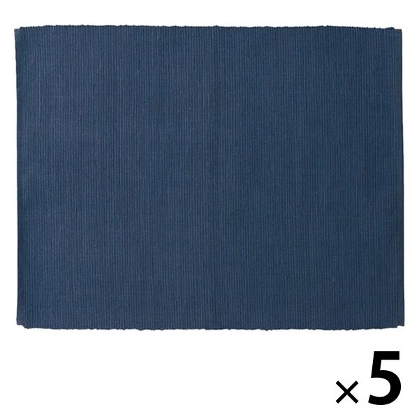 無印良品 インド綿手織ランチョンマット ブルー 約幅45×奥行35cm 1セット（5枚） 良品計画
