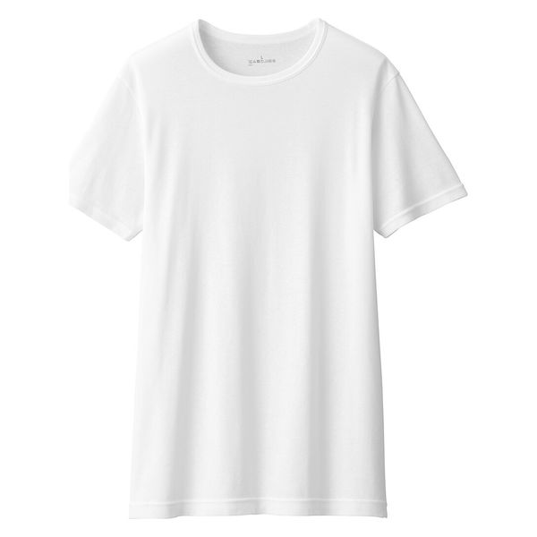 【メンズ】無印良品 さらっと綿 クルーネック半袖Tシャツ 紳士 M 白 良品計画
