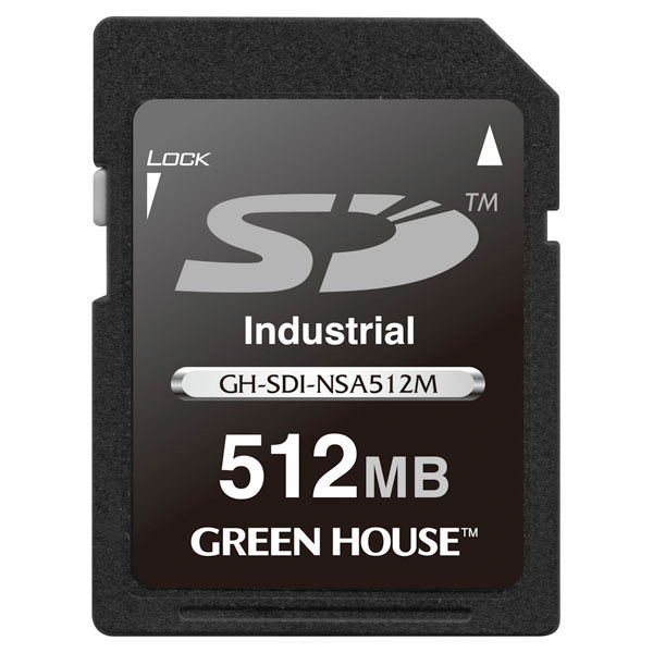 最先端 グリーンハウス インダストリアルSDカード SLC 512MB GH-SDI メモリーカード