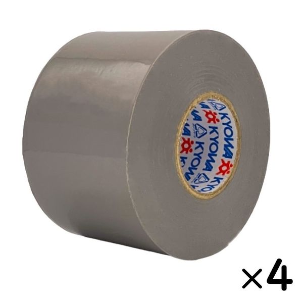 【ビニールテープ】 ミリオン 電気絶縁用ビニルテープ 灰 幅50mm×長さ20m 共和 1セット（4巻入）