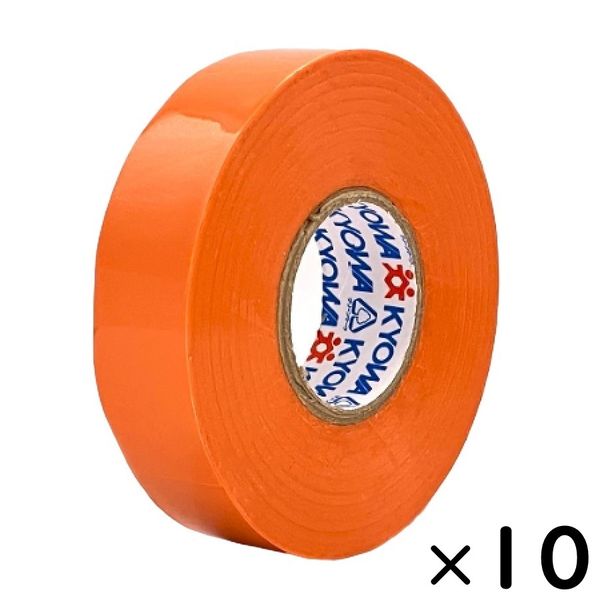 【ビニールテープ】 ミリオン 電気絶縁用ビニルテープ 橙 幅19mm×長さ20m 共和 1セット（10巻入）