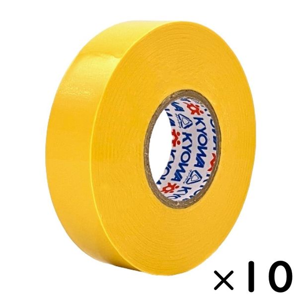【ビニールテープ】 ミリオン 電気絶縁用ビニルテープ 黄 幅19mm×長さ20m 共和 1セット（10巻入）