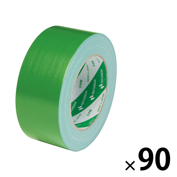 【ガムテープ】 カラー布粘着テープ No.102N 0.30mm厚 ライトグリーン 幅50mm×長さ25m ニチバン 90巻