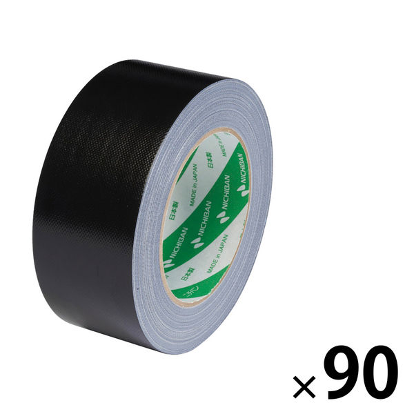 【ガムテープ】 カラー布粘着テープ No.102N 0.30mm厚 黒 幅50mm×長さ25m ニチバン 1セット（90巻入）