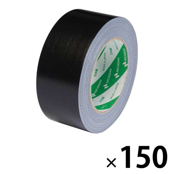 【ガムテープ】 カラー布粘着テープ No.102N 0.30mm厚 黒 幅50mm×長さ25m ニチバン 1セット（150巻入）