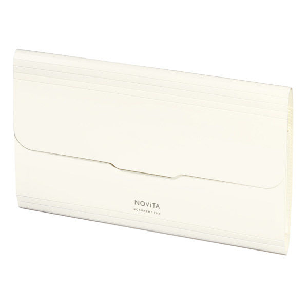 コクヨ ポケットが大きく開く書類ファイル 封筒サイズ 6ポケット オフホワイト フ-NV951W 1セット(1冊×3)