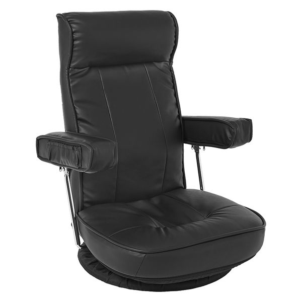 【軒先渡し】萩原 座椅子 ブラック LZ-4081PBK 1台（直送品）