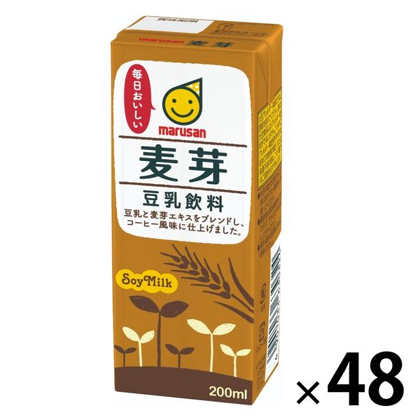 マルサンアイ 豆乳飲料 麦芽 200ml 1セット（48本）