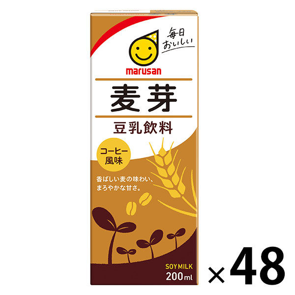 マルサンアイ 豆乳飲料 麦芽 200ml 1セット（48本） - アスクル