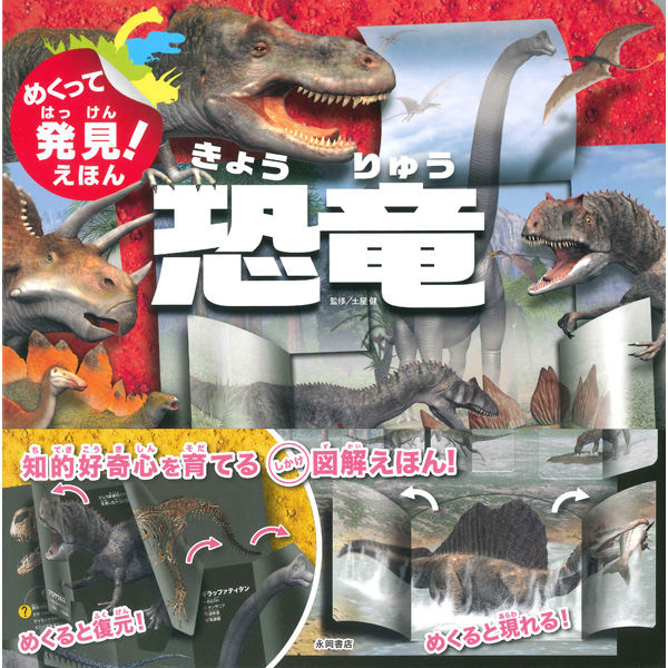 永岡書店 めくって発見！えほん 恐竜 43804 2冊（直送品）