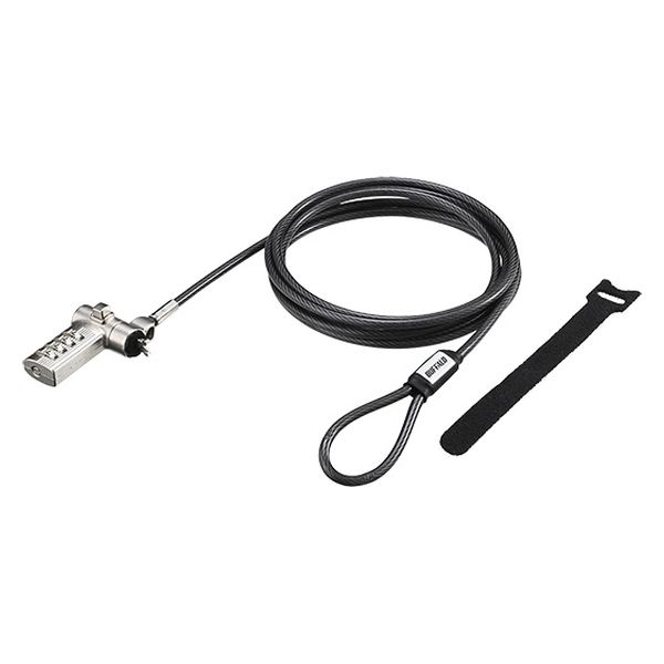 バッファロー（サプライ） ４桁ダイヤル錠＋ワイヤー付 BLD4W3　1台（直送品）